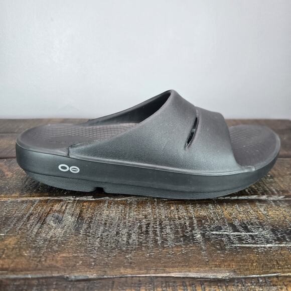 Oofos OOahh Womens Size 7 Recovery Slip-On Comfort Beach Sandals Slides Black - Picture 5 of 11